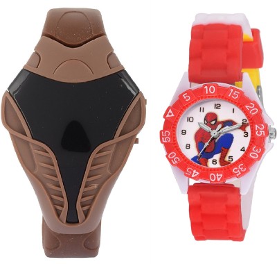 COSMIC brown cobra digital led boys watch with DESINGER AND FANCY SPIDER-MAN CARTOON PRINTED ON TINNY DIAL KIDS & CHILDREN Watch  - For Boys & Girls   Watches  (COSMIC)