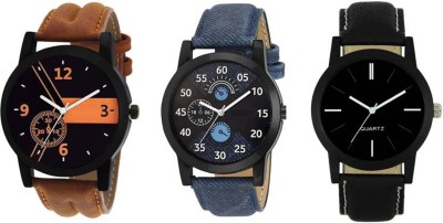 Imago Men's & Boy's Watch Leather Strap Combo Pack of 3 Watch 2018 Watch  - For Men & Women   Watches  (Imago)