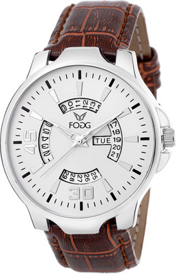 

Fogg 1137-WH-BR Day and Date Watch - For Men