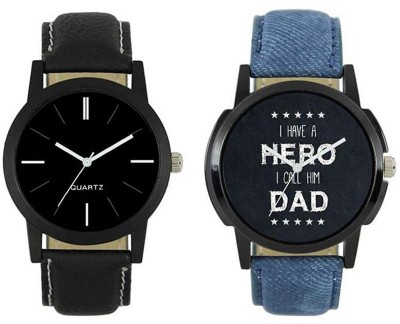 LEBENSZEIT New Trendy Style Fashionable Black Dial Leather Watch For Men Club Watch  - For Boys   Watches  (LEBENSZEIT)