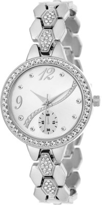 KNACK Silver crystal studded chronograph bracelet strap beautiful women Watch  - For Girls   Watches  (KNACK)