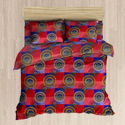 

Astra 250 TC Polycotton Double 3D Printed Bedsheet(Pack of 1, Red)