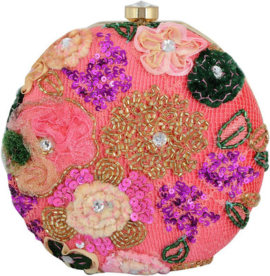 

Tooba Handicraft Party Pink Clutch