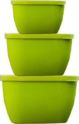 KUBER INDUSTRIES Plastic Fridge Container  - 1.5 L(Pack of 3, Green)