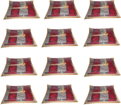 

Addyz Deginer Pack of 12 Pieces Single Satin Saree Cover Salwar Suit Kamiz Cover Storage Bag Up to 1 Saree or Salwar in Each Saree Cover. Storage Bag(Gold)