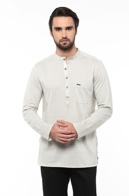 PETER ENGLAND Men Printed Straight Kurta(Beige)