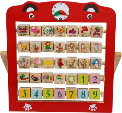 

Akrobo Creative Learning Wooden Alphabet Abacus Teaching Frame Educational Toy For Kids With 360 Rote Letters & Cognitive Letters(Multicolor)