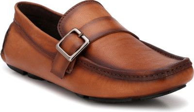 

El Paso Genuine Leather Buckle Brown Genuine Leather Casual Driving Loafers Loafers For Men(Brown