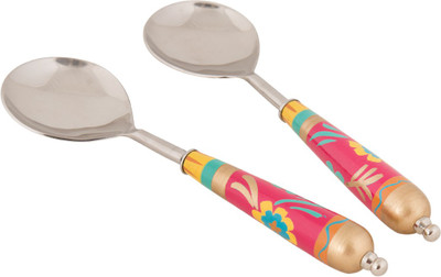 

Chumbak Boho Flower Party Stainless Steel Serving Spoon Set(Pack of 2)