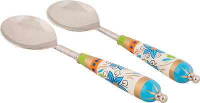 

Chumbak Boho Flower Fiesta Stainless Steel Serving Spoon Set(Pack of 2)