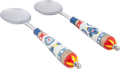 

Chumbak Spring Jasmine Stainless Steel Serving Spoon Set(Pack of 2)