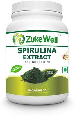 

Zukewell Spirulina Extract 500 mg (60 Pure Veg Capsules) for Digestion-Pack of 1(60 No)