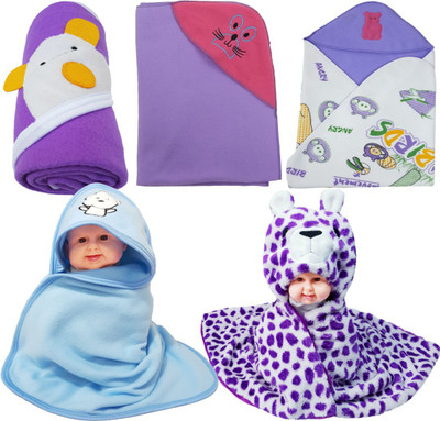 

BRANDONN Abstract  Hooded Baby Blanket(Polyester, FALSA