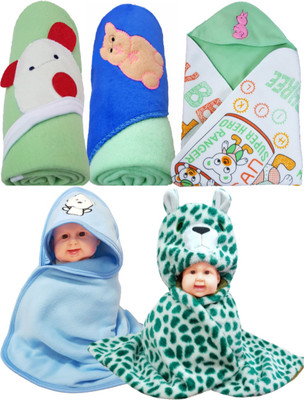 

BRANDONN Abstract  Hooded Baby Blanket(Polyester, Dark Green