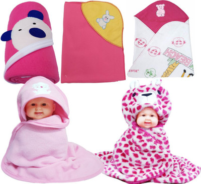 

BRANDONN Abstract  Hooded Baby Blanket(Polyester, RANI