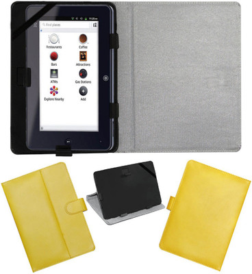 ACM Flip Cover for Iball Slide I7218(Yellow, Cases with Holder)