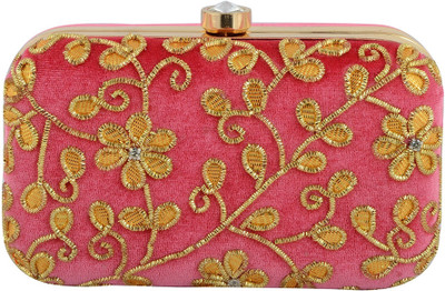 

Tooba Handicraft Party Pink Clutch