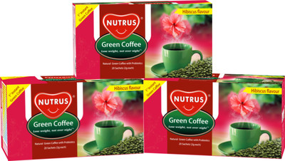 

Nutrus Green Coffee Hibiscuss Instant Coffee 60(Pack of 3, Green Coffee Flavoured)