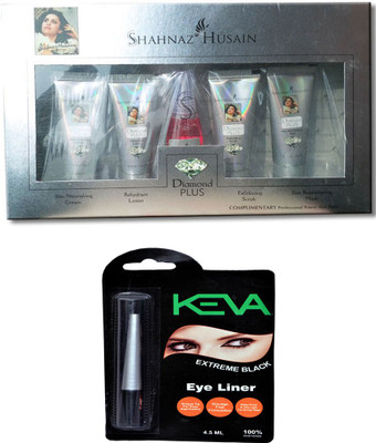 

Shahnaz Husain Diamond plus facial kit 55 g and Keva Eyeliner FREE (Set of 6)(Set of 6)