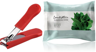 

Oriflame Sweden Love Nature Cleansing Wipes Tea Tree 25 pcs (31078) With Nail Cutter(Set of 2)