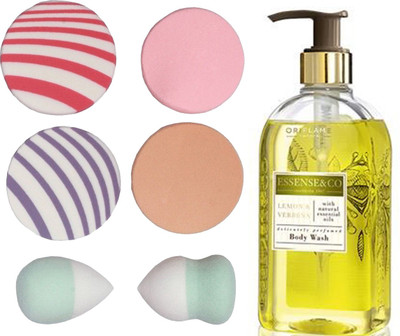 

Oriflame Sweden Essense&Co. Lemon & Verbena Body Wash 300ml ( 31852 ) With Puff Sponge(Set of 7)