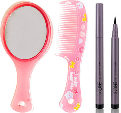 Oriflame Sweden The ONE Eye Liner Stylo 0.8ml ( Black - 30475 ) With Mirror & Comb Set(Set of 3)