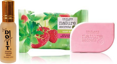 

Oriflame Sweden Nature Secrets Soap Bar with Energising Mint & Raspberry 75g (22668) With Just Doit Parfume 30ml(Set of 2)