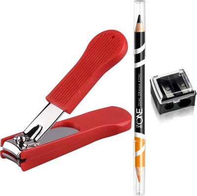 

Oriflame Sweden The ONE Dual Drama Kohl Eye Pencil 1.65g ( Orange Raven - 33252 ) & Dual Pencil Sharpener (27730) With Nail Cutter(Set of 3)