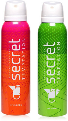 

Secret Temptation Mystery and Affair Deodorant Spray Pack of 2 Combo (150ML each) Deodorant Spray - For Women(300 ml, Pack of 2)