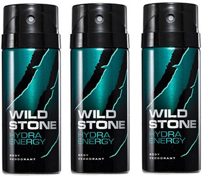 

Wild Stone Hydra Energy Deodorant Spray Pack of 3 Combo (150ML each) Deodorant Spray - For Men(450 ml, Pack of 3)