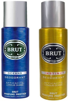 

Brut Ocean and Instinct Deodorant Spray Pack of 2 Combo (200ML each) Deodorant Spray - For Men(400 ml, Pack of 2)