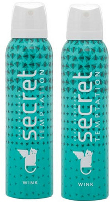 

Secret Temptation Wink Deodorant Spray Pack of 2 Combo (150ML each) Deodorant Spray - For Women(300 ml, Pack of 2)