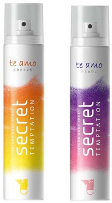 secret temptation Te Amo Breeze and Pearl Perfume Body Spray Pack of 2 Combo (120ML each) Perfume Body Spray  -  For Women(240 ml, Pack of 2)