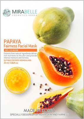 

MIRABELLE KOREA PAPAYA FAIRNESS FACIAL MASK (A PACK OF 5)(25 ml)