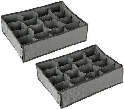 

HOKIPO Organizer Socks Tie Bra Innerwear Scarf Wardrobe Closet Drawer Storage Organizer 48941(Grey)