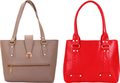 

Lady bar Hand-held Bag(Tan, Red), Red;tan
