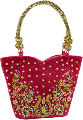 

Tooba Handicraft Hand-held Bag(Pink)