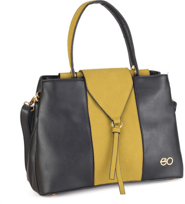 E2O Fashion Satchel(Black, Tan)