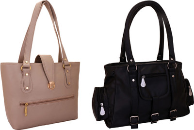 

Lady bar Shoulder Bag(Tan, Black), Black;tan