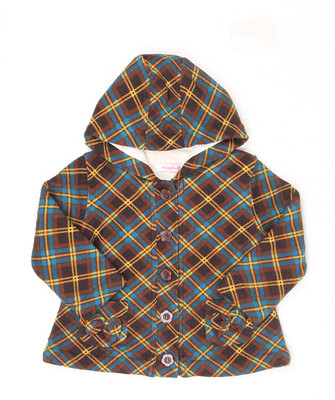 

Wingsfield Full Sleeve Checkered Baby Boys Jacket, Brown