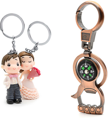 

Three Shades Thumb Opener Key Chain for Party Lovers & Wedding Couple Keychain Combo for Girls & Boys Key Chain