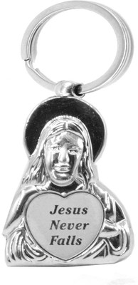 

Faynci Jesus Never Fails with Lord Jesus Christ Heart Key Chain Key Chain