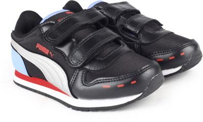 

Puma Boys & Girls Velcro Sneakers(Black, Puma black-puma silver-poppy r
