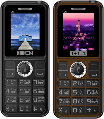 

1+1=2 D6 Combo of Two Mobile(Black & Coffee)