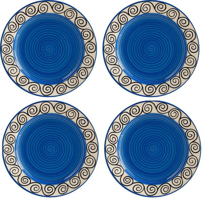 

Caffeine Blue Doodle Plate(Pack of 4)