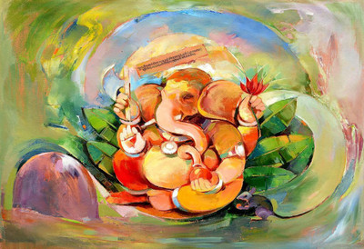 

Attractive Ganesh Painting i POSTER PRINT ON 13X19 INCHES Paper Print(19 inch X 13 inch, Rolled)