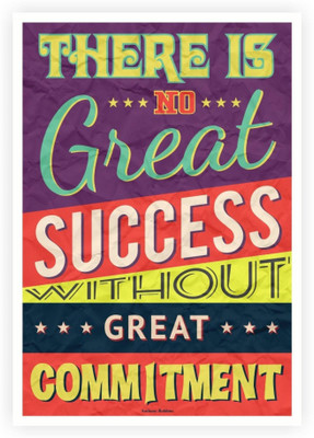 

PW Great Success With Commitment Quotes Wall Poster 13*19 inches Matte Finish Paper Print(19 inch X 13 inch, Rolled)