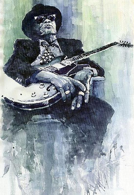 

Painting of john lee Hooker “Music is really the thread of the memory POSTER PRINT ON 13X19 INCHES 3D Poster(19 inch X 13 inch, Rolled)