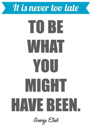 

PW 'Never Too Late - George Eliot' Wall Poster 13*19 inches Matte Finish Paper Print(19 inch X 13 inch, Rolled)