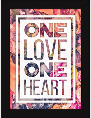 

PW Love Quotes Gift For Home And - - One Love One He Wall Poster 13*19 inches Matte Finish Paper Print(19 inch X 13 inch, Rolled)